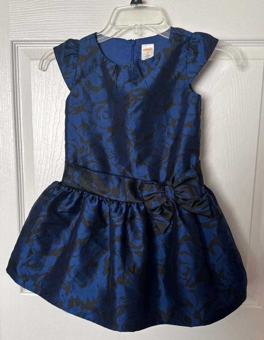 Gymboree Blue and Black Rose Floral Party Dress 4T